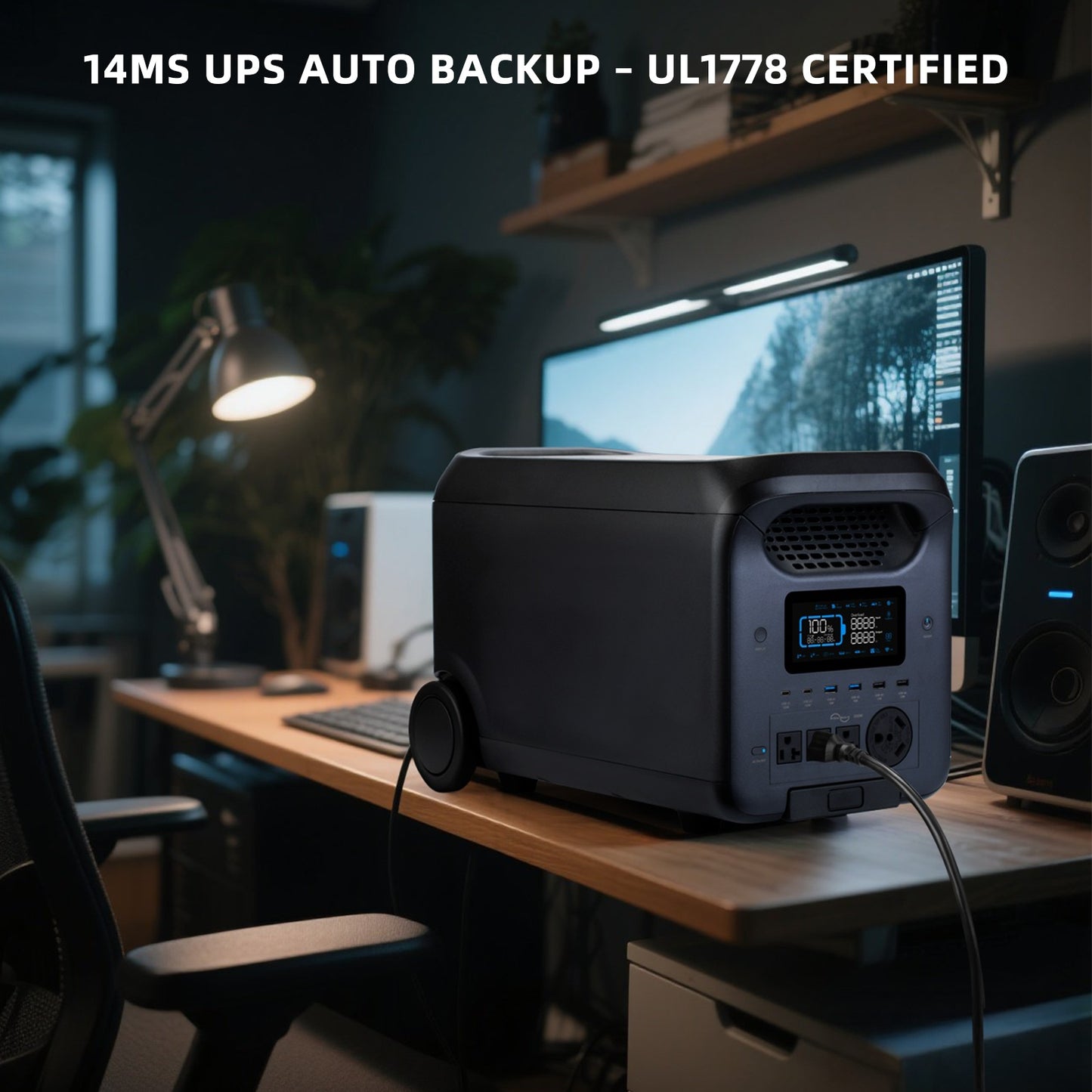 3000W Portable Power Station with Fast Charging, Solar Generator, UPS Backup, LCD Display & Remote Control - Heavy-Duty Lithium Battery for Camping, RV, Home, Emergencies, Outdoor - Compact & Portable