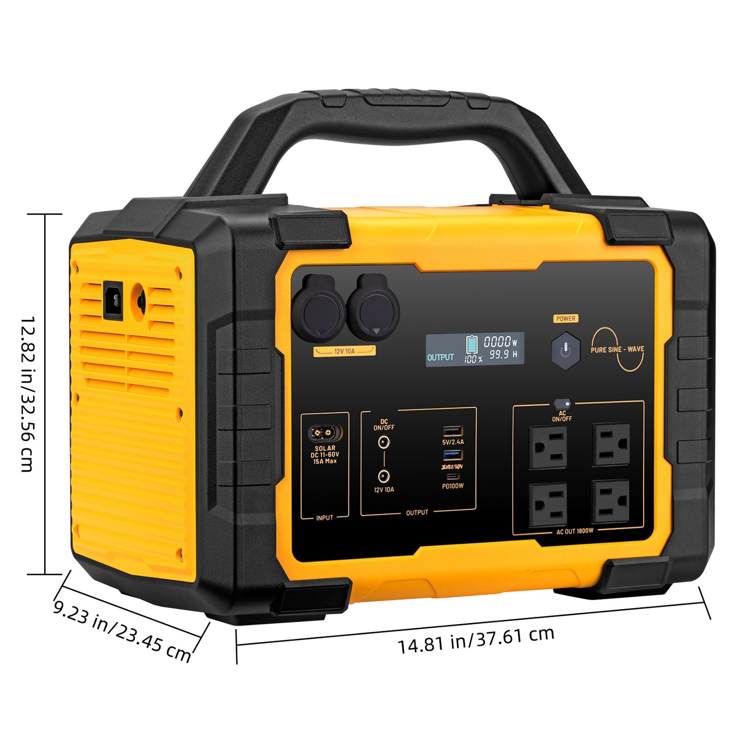 Portable Power Station – 1024Wh LiFePO4 battery, 1800W AC output / 100W PD USB-C, supports solar charging. Ideal for home backup power, camping, and multi-scenario outdoor use