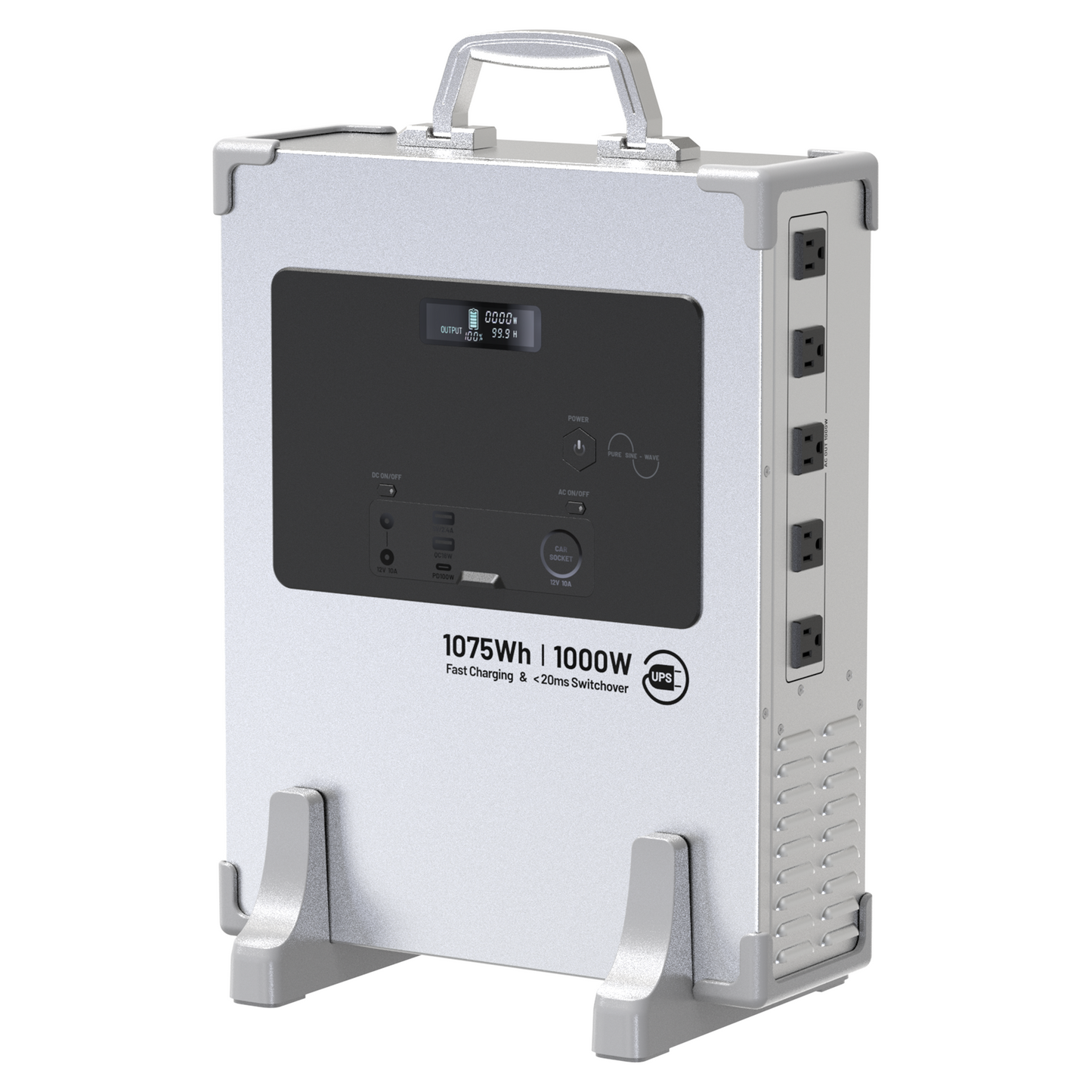 1000W Portable Power Station, 1075Wh Backup Lithium Battery, 120V/1000W AC Outlet, Solar Generator for Home, RV, Outdoor, Camping and Emergencies Use