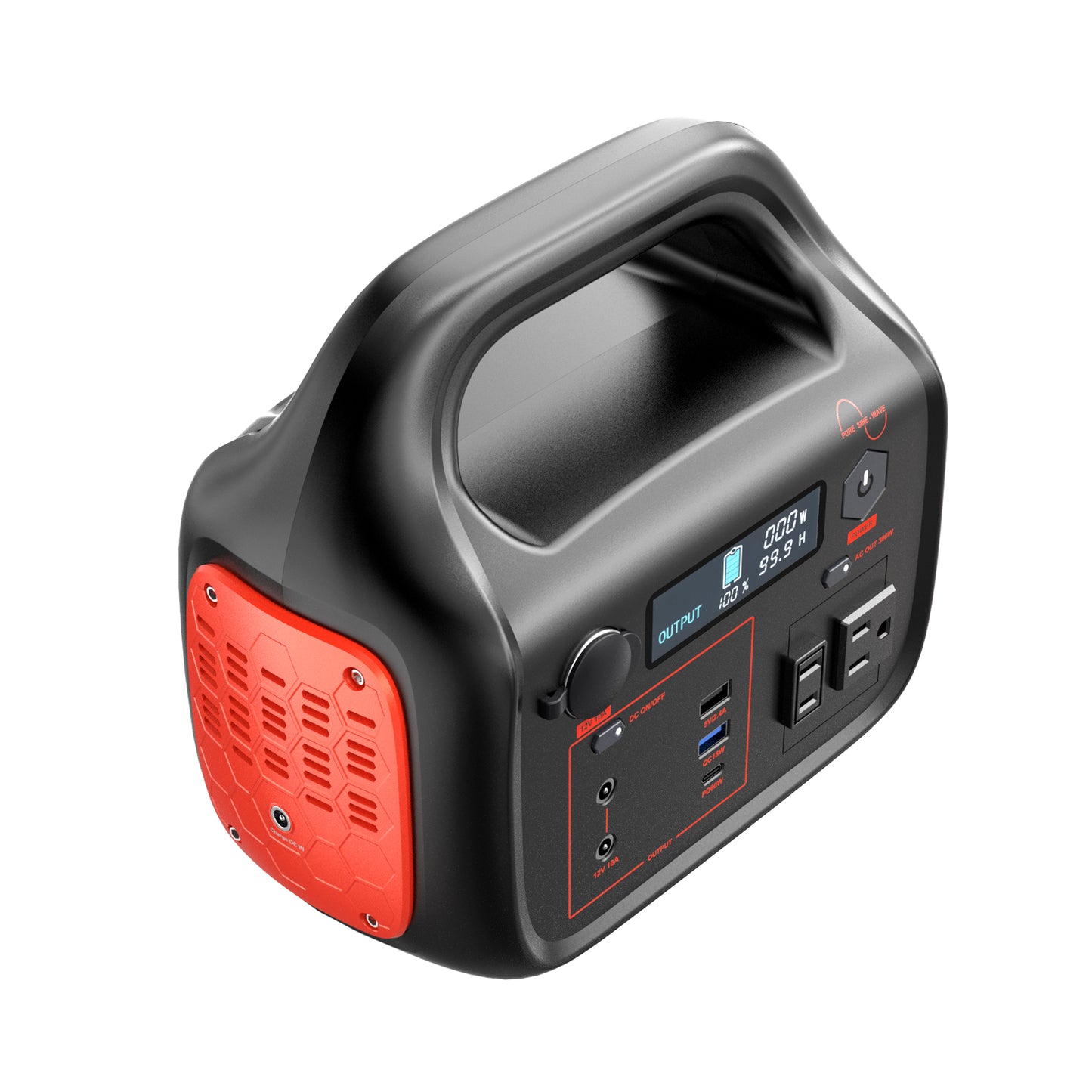 300W Portable Power Station, 299.5Wh Backup Lithium Battery, 120V/300W AC Outlet, Solar Generator for Home, RV, Outdoor, Camping and Emergencies Use