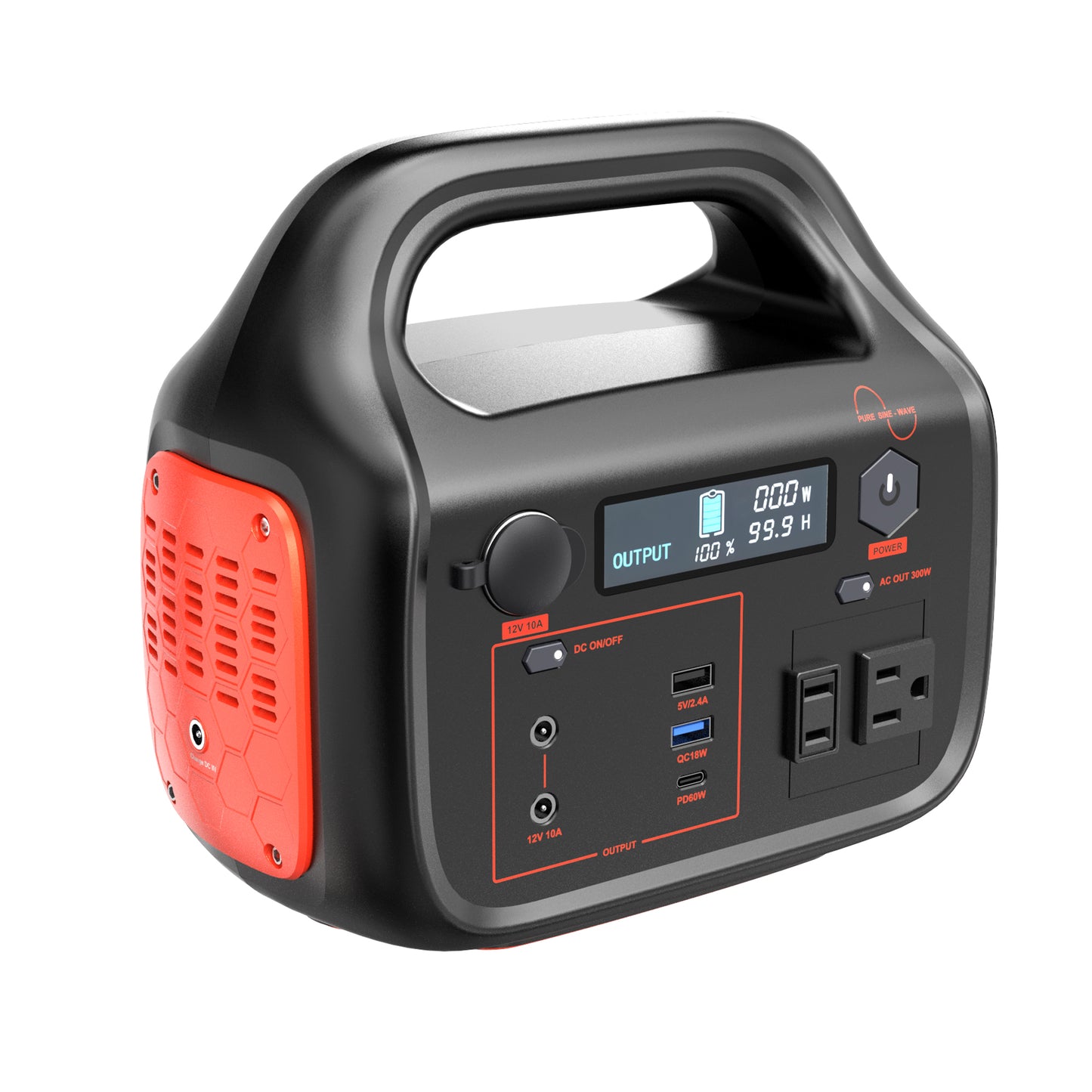 300W Portable Power Station, 299.5Wh Backup Lithium Battery, 120V/300W AC Outlet, Solar Generator for Home, RV, Outdoor, Camping and Emergencies Use